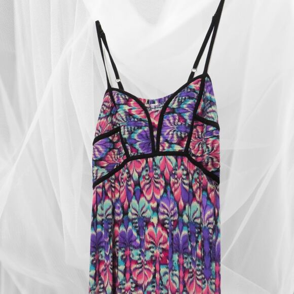 Xhilaration Bustier Maxi Dress Pink Purple Black Long Floor Length MS - Picture 3 of 8